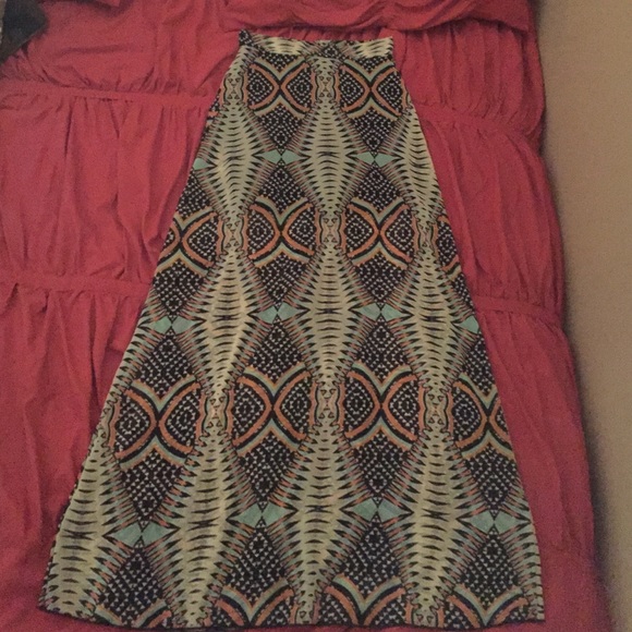 Patterned Maxi Skirt