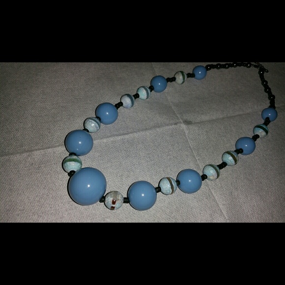cute blue pearl necklace