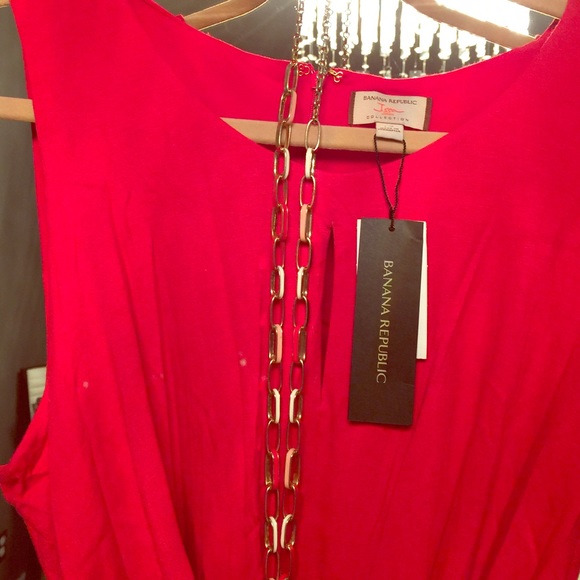 Red lined jersey dress