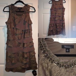 Shimmery brownish gray dress