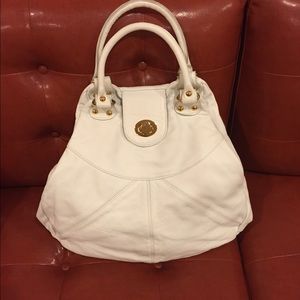 Almost brand new white leather handbag