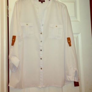 White button down blouse