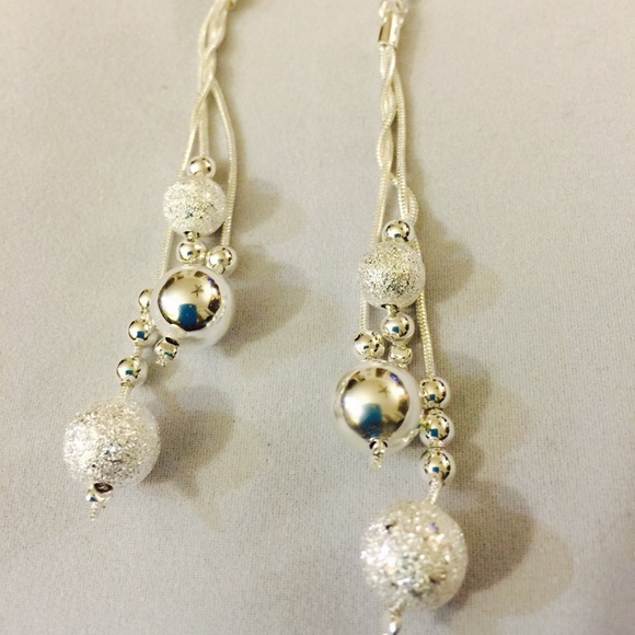 Silver Plated Earrings with Cute Ball Design. - Picture 1 of 2