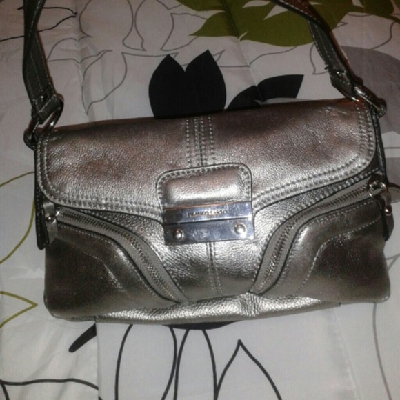 Franco Sarto dark chrome 8 pocket purse