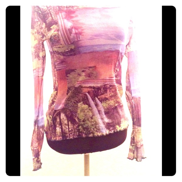 ESPRIT mesh long sleeve tee.