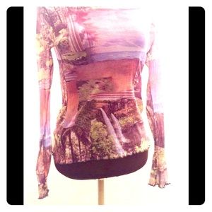 ESPRIT mesh long sleeve tee.