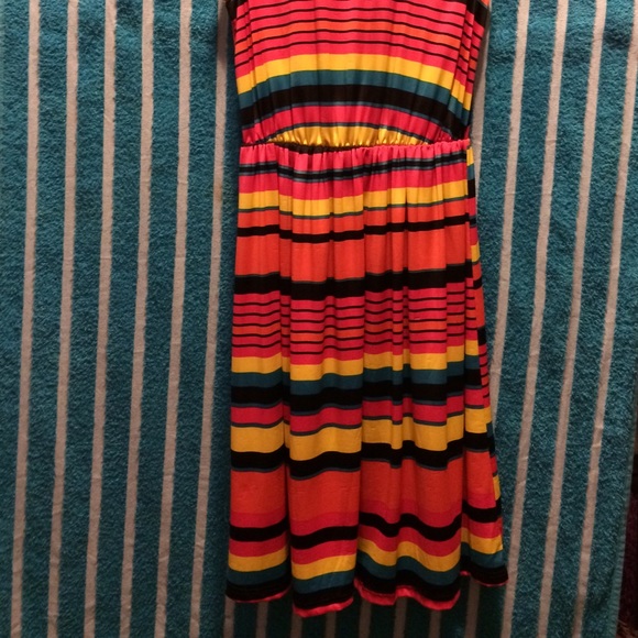 Lightweight Multicolored Mesh Top Tank Dress - Picture 2 of 4