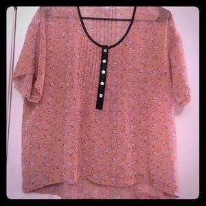 Sheer Swan Print Top