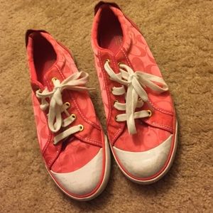 Pink coach shoes size 10