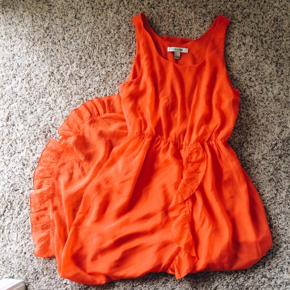 Orange High-low midi dress, Size S