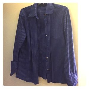 Blue pin stripe button down