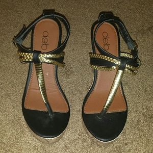 💘 Black and gold wedges 💝