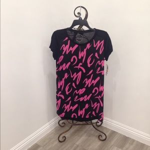 INC Black and Pink Writing Shirt