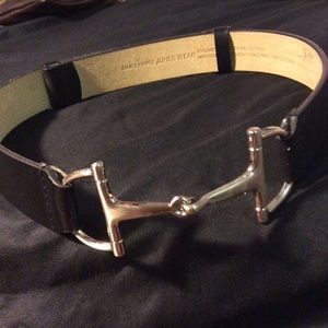 Jones wear black leather waist or hip belt