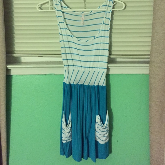 Blue striped dress