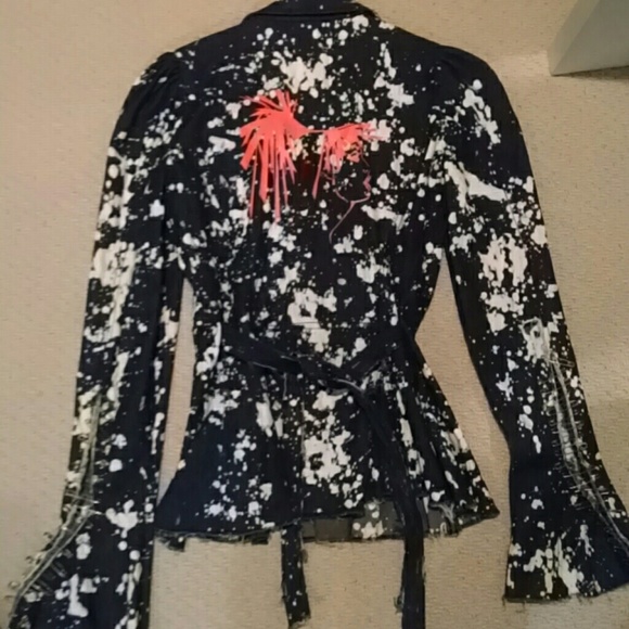 Vintage! Betsey Johnson distressed denim jacket