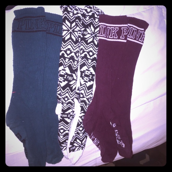 PINK Victoria's Secret Accessories - 3 pairs of Victoria's Secret high socks