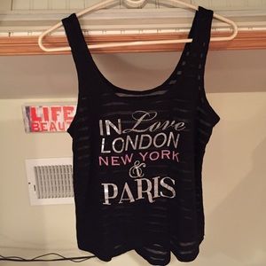 London, Paris and New York tank top