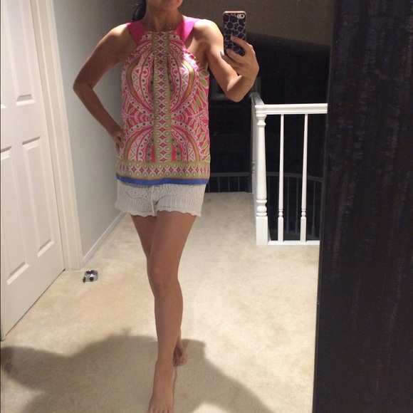 Banana republic silk print tank on petite small - Picture 2 of 3