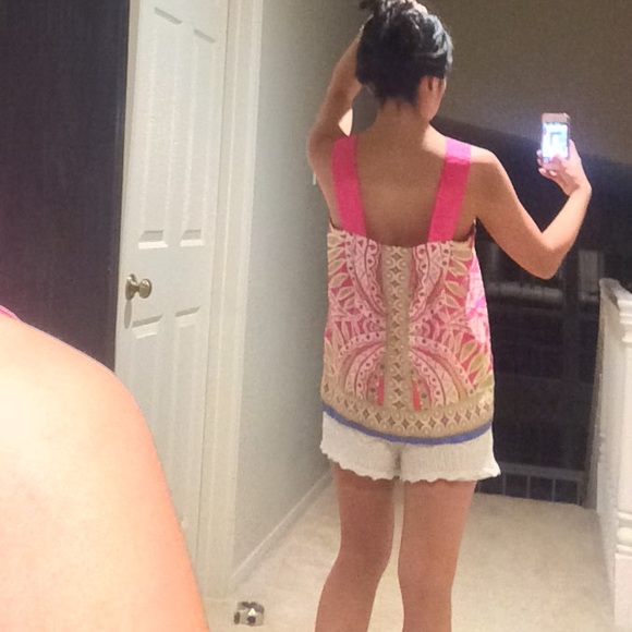 Banana republic silk print tank on petite small - Picture 3 of 3