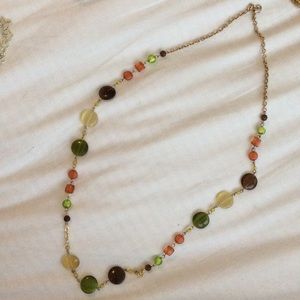 💙 Long Gold Beaded Necklace