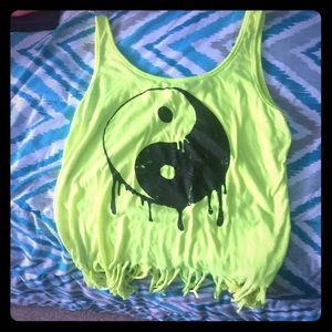 Neon yellow peace shirt