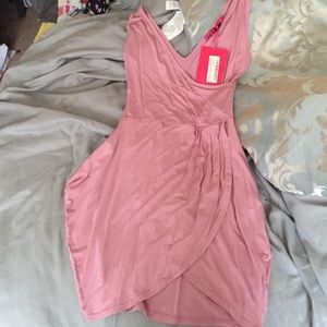 Blush pink Boo Hoo tulip dress