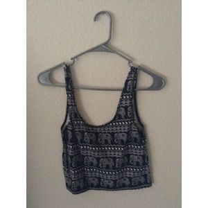 Azteca tribal print cropped tank