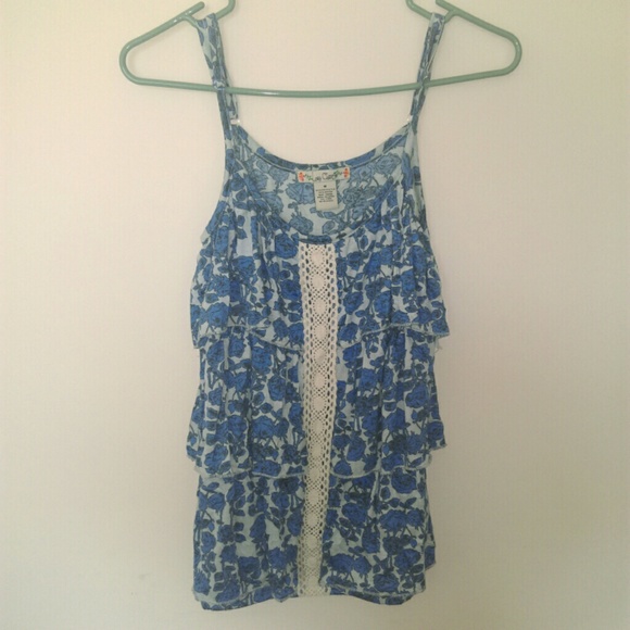 Layered floral tank top