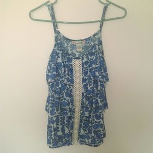 Layered floral tank top