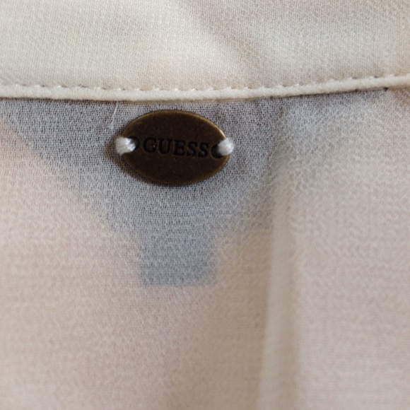 Guess Beige Belted Tunic Blouse - Picture 4 of 4