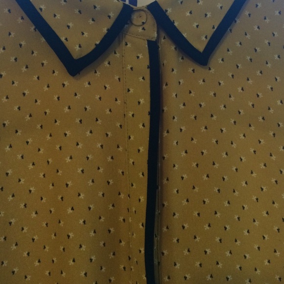 ‼️SOLD‼️Loft Tiny Floral Piped Shirt - Picture 3 of 4