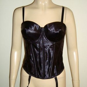 Black Satin Bustier - Corset with optional push up