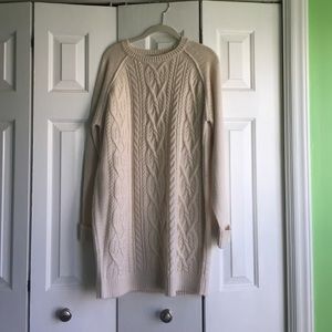 Cream knit sweater dress
