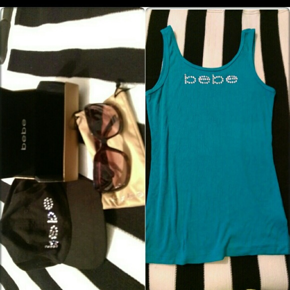 BEBE Sunglasses, Hat and Tank Top