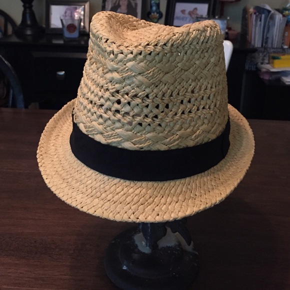 Straw fedora hat