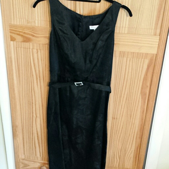 WHBM Black Dress  w/ Rhinestone Belt