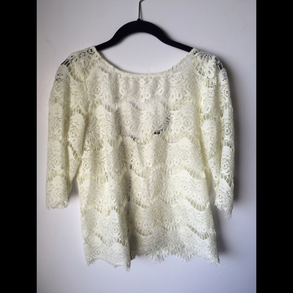 Zara Lace Ivory Shirt- Large