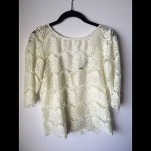 Zara Lace Ivory Shirt- Large