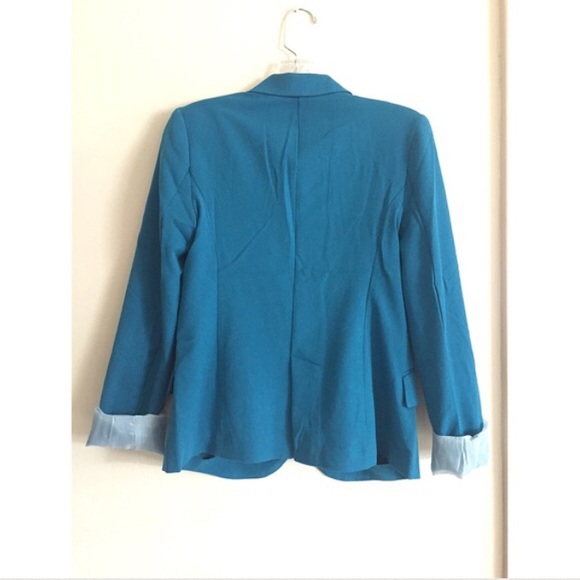 1HRSALE💙 Teal Boyfriend Blazer - Picture 3 of 4