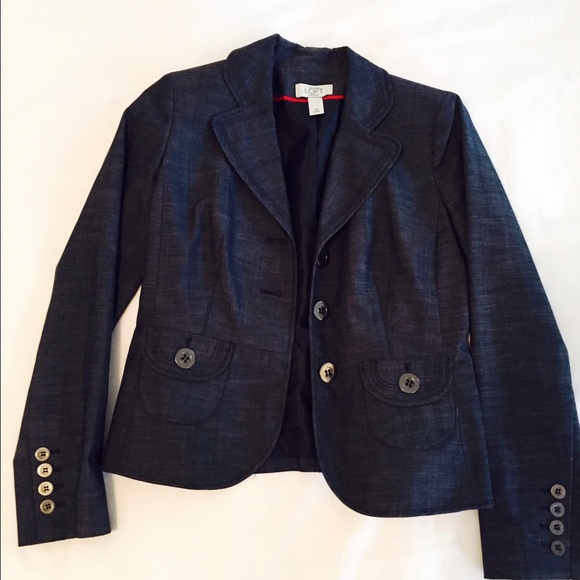 LOFT Jackets & Blazers - Loft blazer in navy/chambray size 0p
