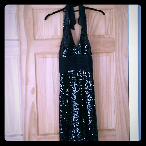 Sparkly Sequin Black Dress  from WHBM