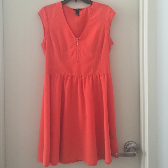 H&M bright orange dress