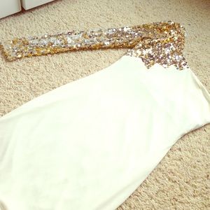 White and Gold Party/Homecoming Dress