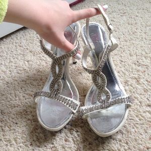 White/Silver prom or formal evening shoes