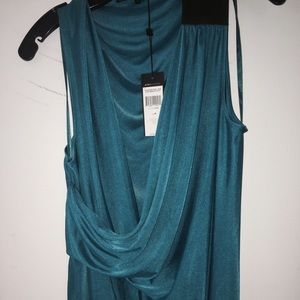 New bcbg maxazria Grecian drape dress- blue- sz m