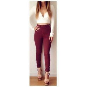 Bullhead pacsun high waisted maroon jeans