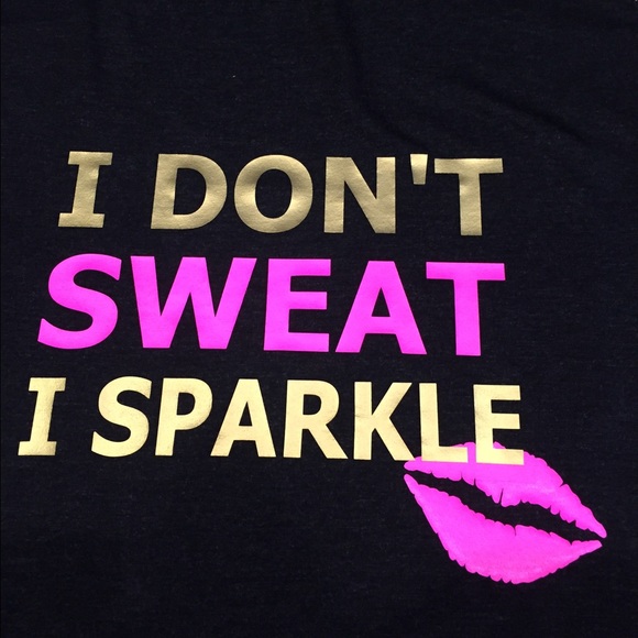 ✨SOLD✨NWOT I don't Sweat I Sparkle Tank - Picture 2 of 3