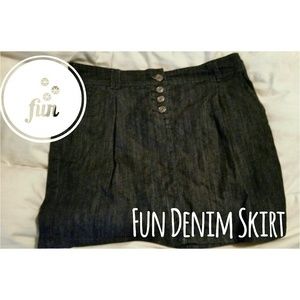 Dark denim jean skirt