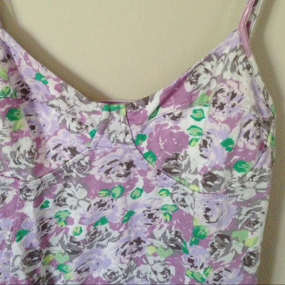 PacSun Check & Stripe Floral Bustier Tank - Picture 3 of 4